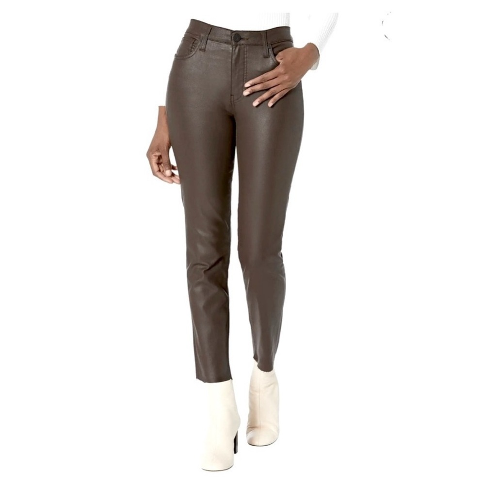 Kut From The Kloth Chocolate Rachael Fab Ab Coated Raw Hem Mom Jeans size 2L